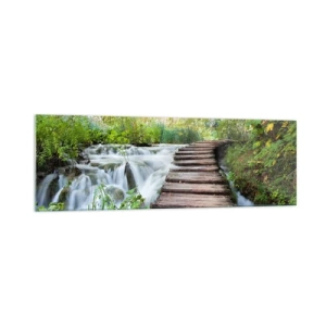Obraz na skle - Voda není vůbec tichá - 160x50 cm