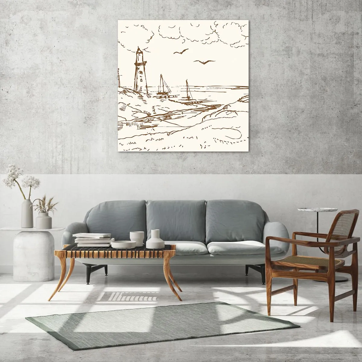 Obraz na skle - Náčrt letních vzpomínek - 70x70 cm