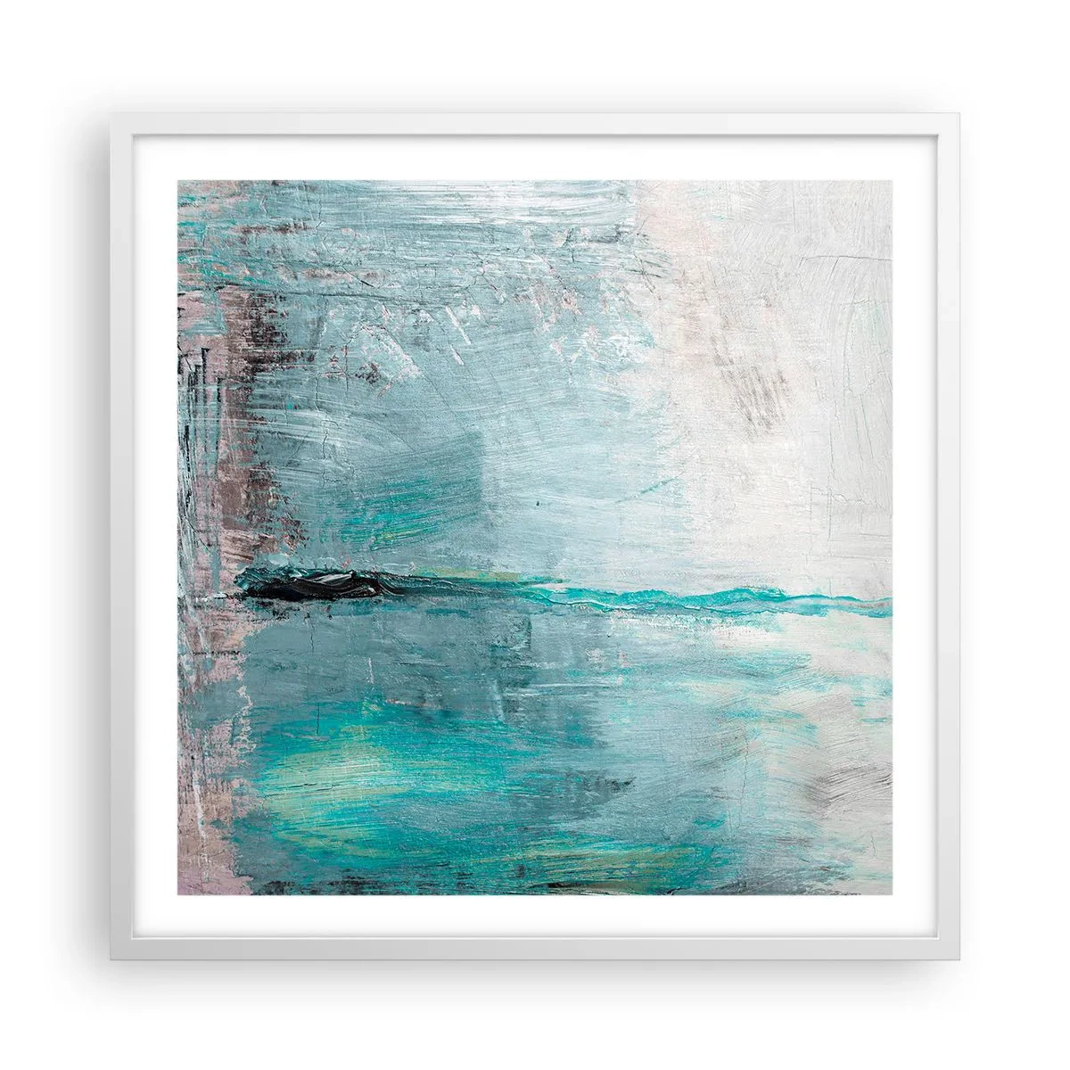 Plakát v bílém rámu - Horizontálně v modři - 60x60 cm