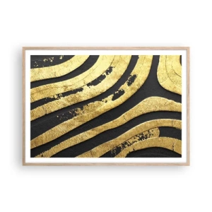 Plakát v rámu světlý dub - Vše plyne - 100x70 cm