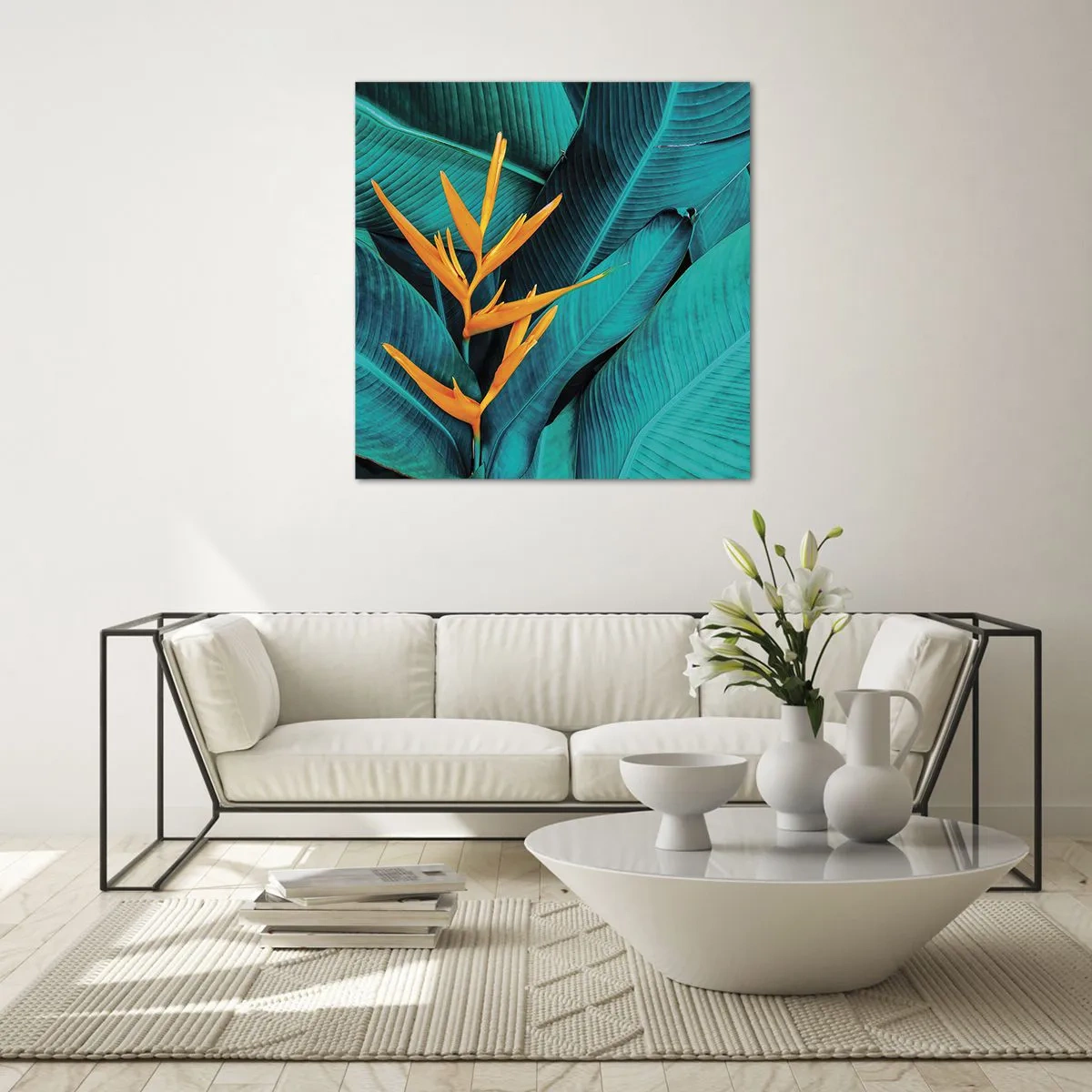 Obraz na skle - Rajský květ - 50x50 cm