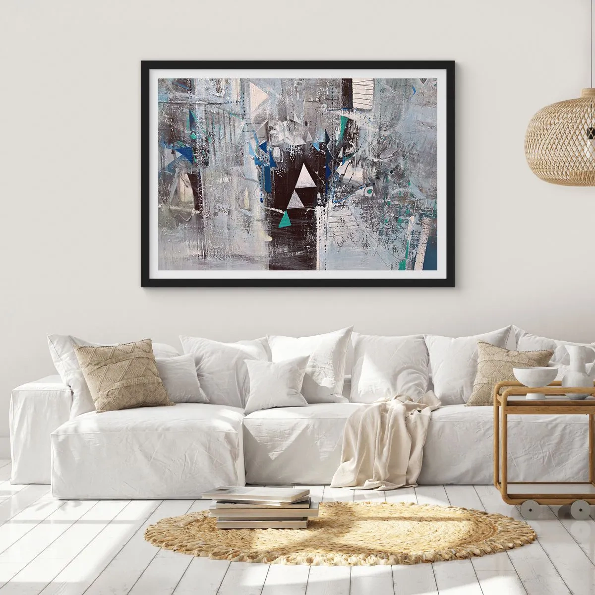 Plakát v černém rámu - Přednostní pořadí trojúhelníků - 91x61 cm