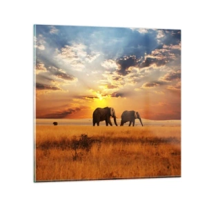 Obraz na skle - Rodinná procházka - 50x50 cm