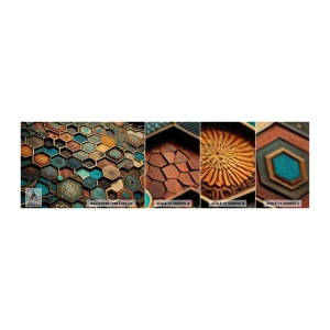 Vzor Fototapety Samolepicí Deluxe Sticker - Arabské ornamenty – variace - Krychle, Mozaika, Vzor - 100x30 cm