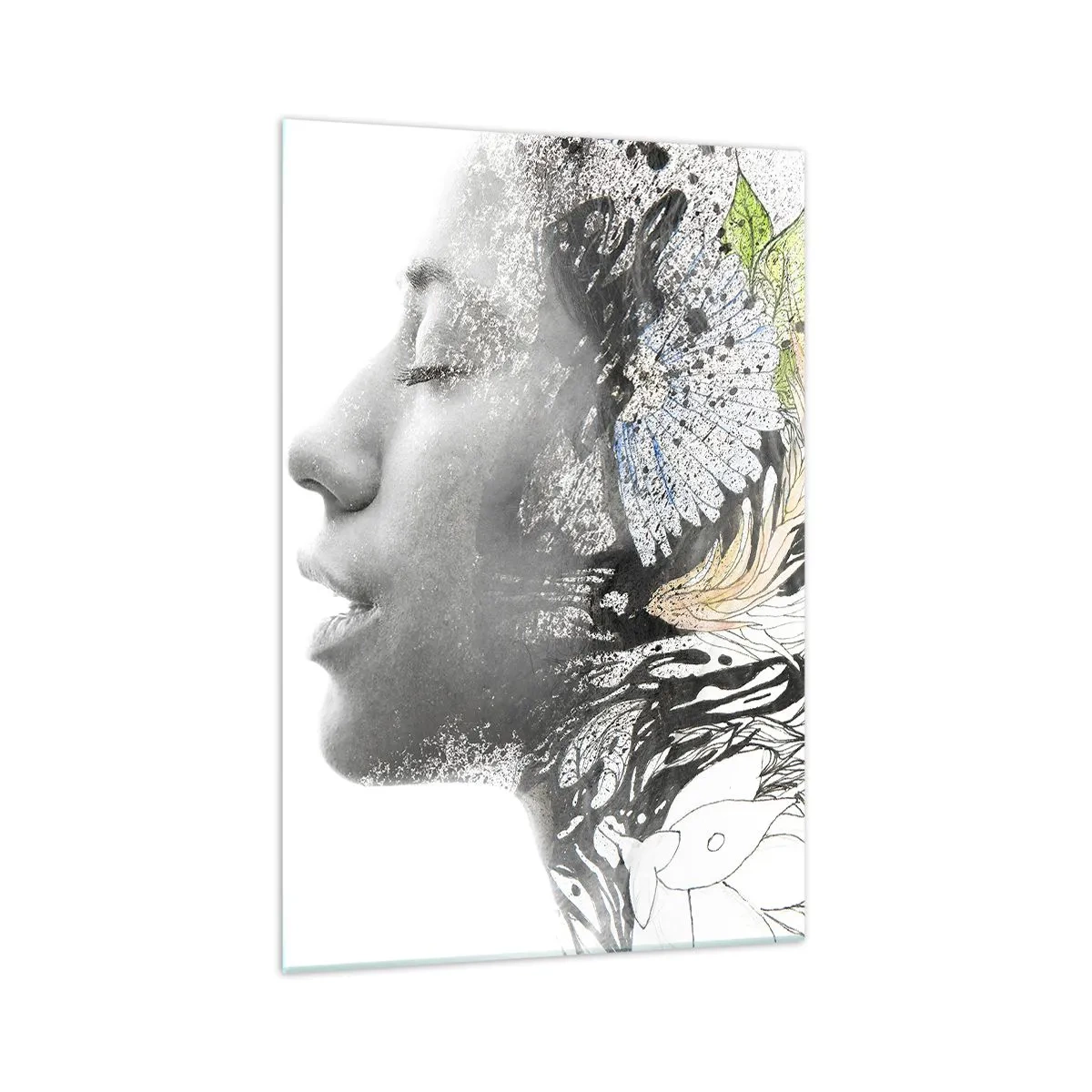 Obraz na skle - Ponořená do přírody - 70x100 cm