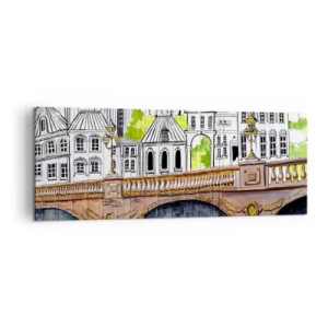 Obraz na plátně - Město jako malované - 140x50 cm