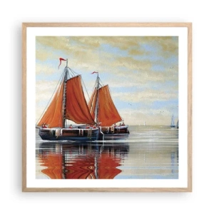 Plakát v rámu světlý dub - Pluj, námořníku… - 60x60 cm