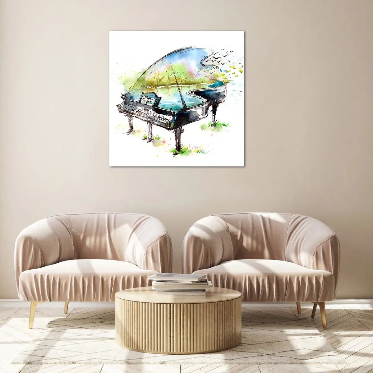 Obraz na skle - Zakleté v hudbě - 50x50 cm