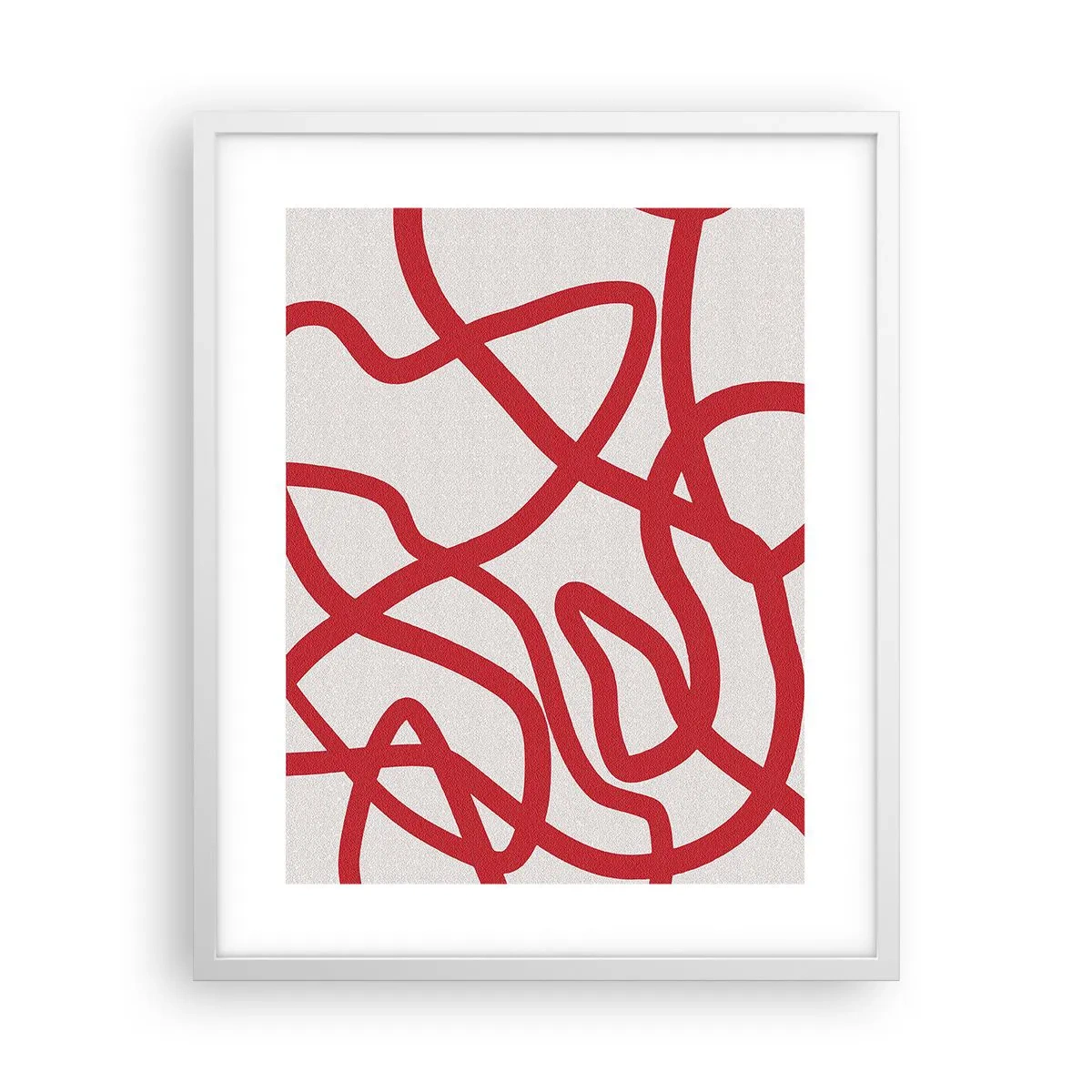 Plakát v bílém rámu - Červené na bílém - 40x50 cm