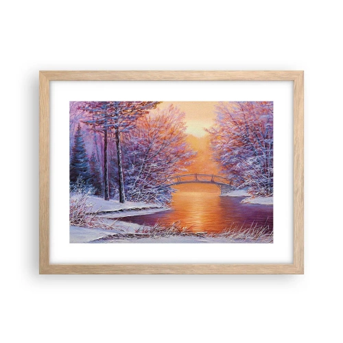 Plakát v rámu světlý dub - Sejdeme se zde - 40x30 cm