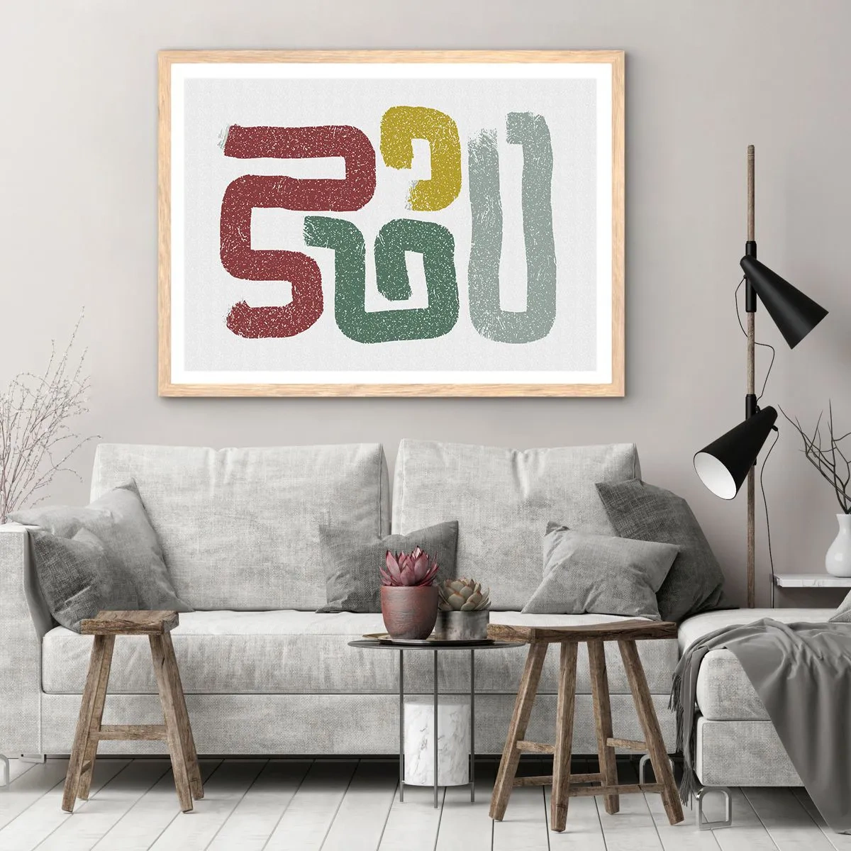 Plakát v rámu světlý dub - V neznámém jazyce - 100x70 cm