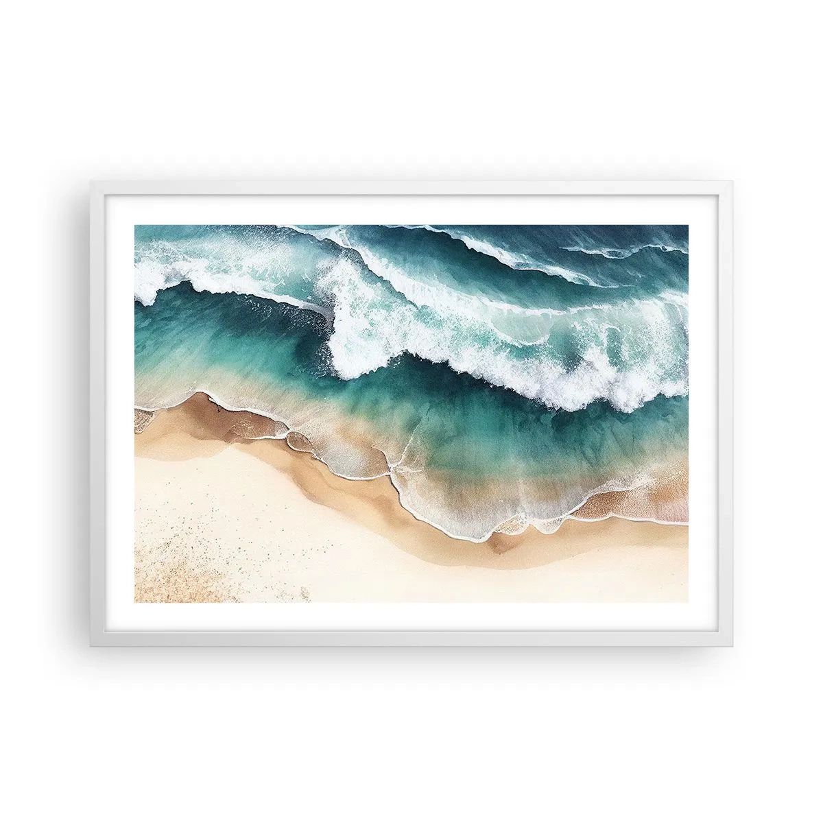 Plakát v bílém rámu - Odvěké setkání - 70x50 cm