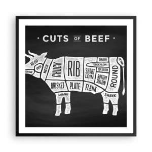 Plakát v černém rámu - Slabikář řezníka - 60x60 cm