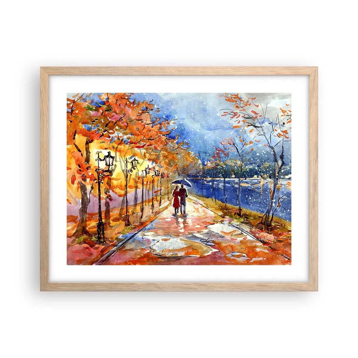 Plakát v rámu světlý dub - Společně k hranici času - 50x40 cm