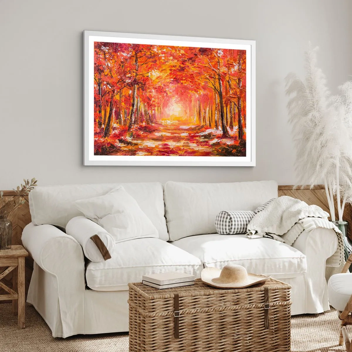 Plakát v bílém rámu - Měděný les - 50x40 cm