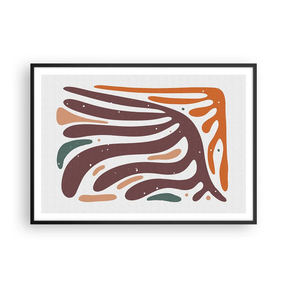 Plakát v černém rámu - Organická a radiální kompozice - 100x70 cm