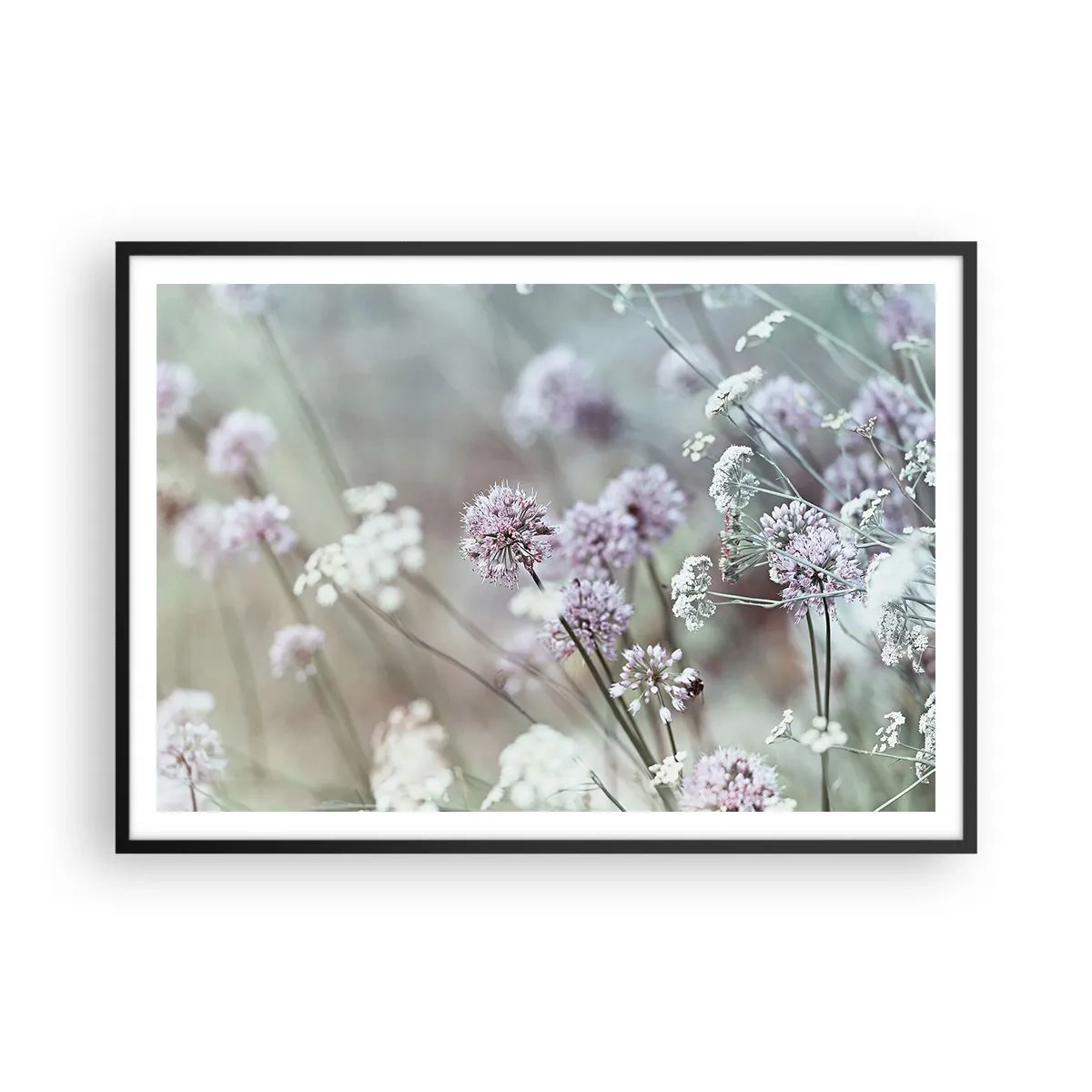 Plakát v černém rámu - Sladké filigrány bylinek - 100x70 cm