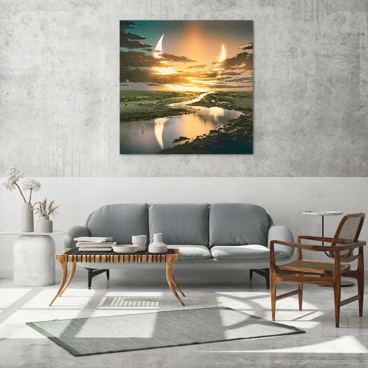 Obraz na skle - Někde ve vzdálené galaxii - 60x60 cm