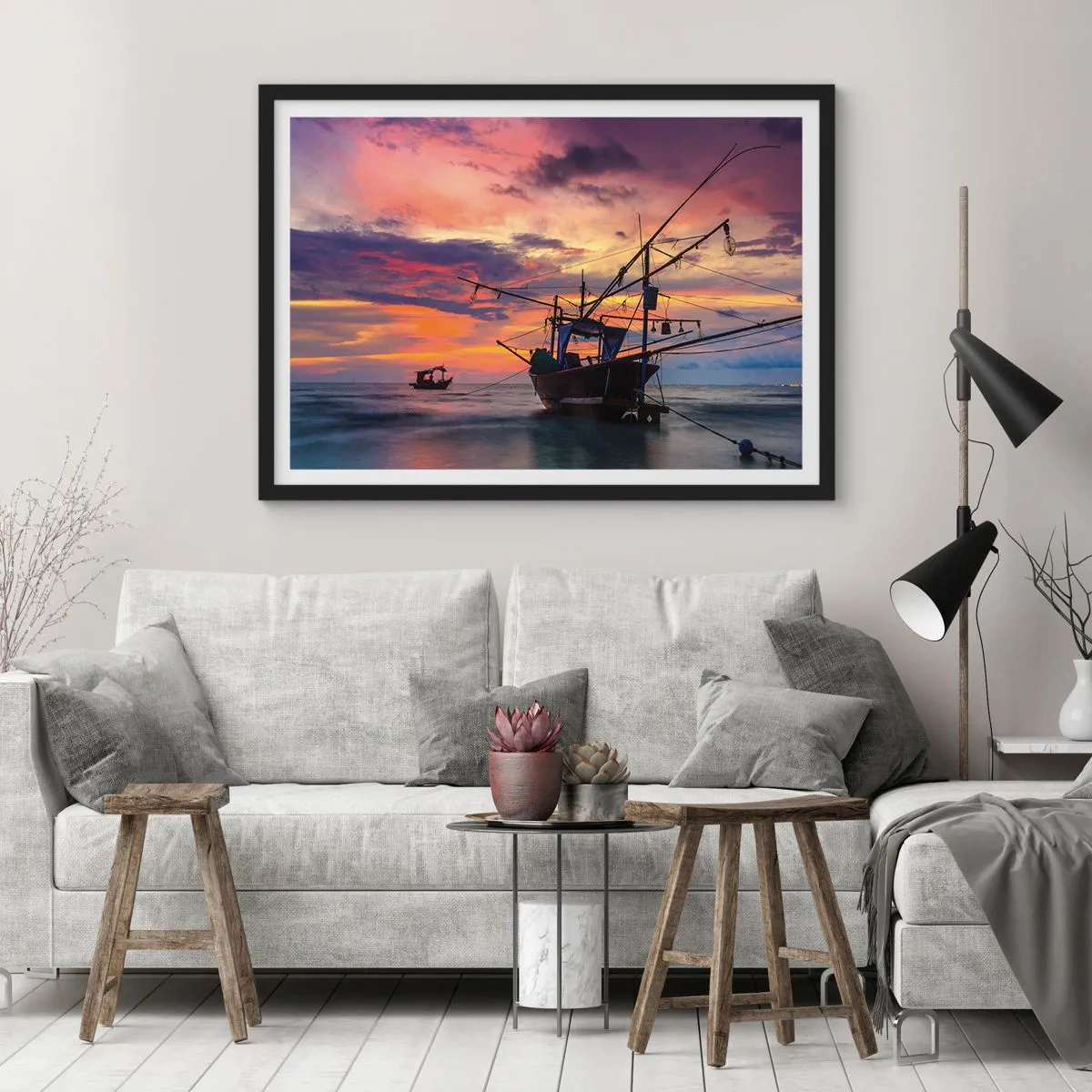 Plakát v černém rámu - Exotický večer - 100x70 cm