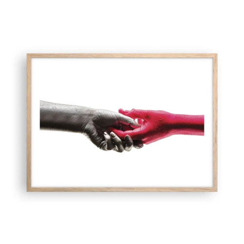 Plakát v rámu světlý dub - Spolu i když jsme odlišní - 70x50 cm