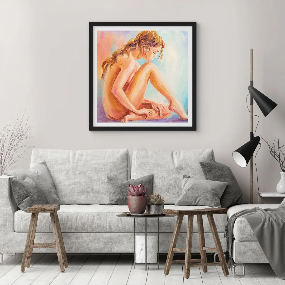 Plakát v černém rámu - Akt mládí - 40x40 cm