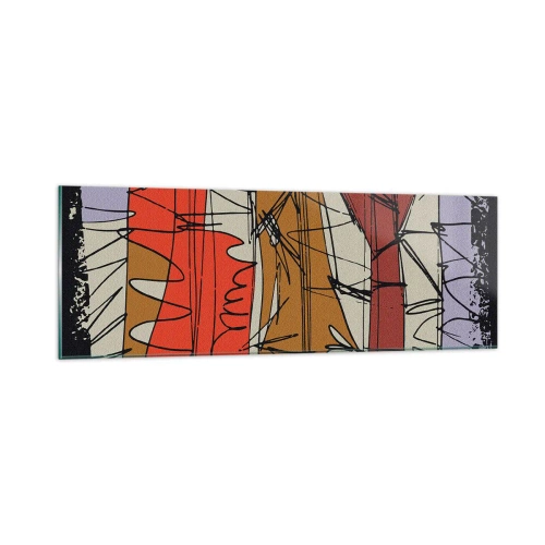 Obraz na skle - Spontánní kompozice - 90x30 cm