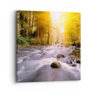 Obraz na plátně - Malachit ve stříbrně-zlaté podobě - 40x40 cm