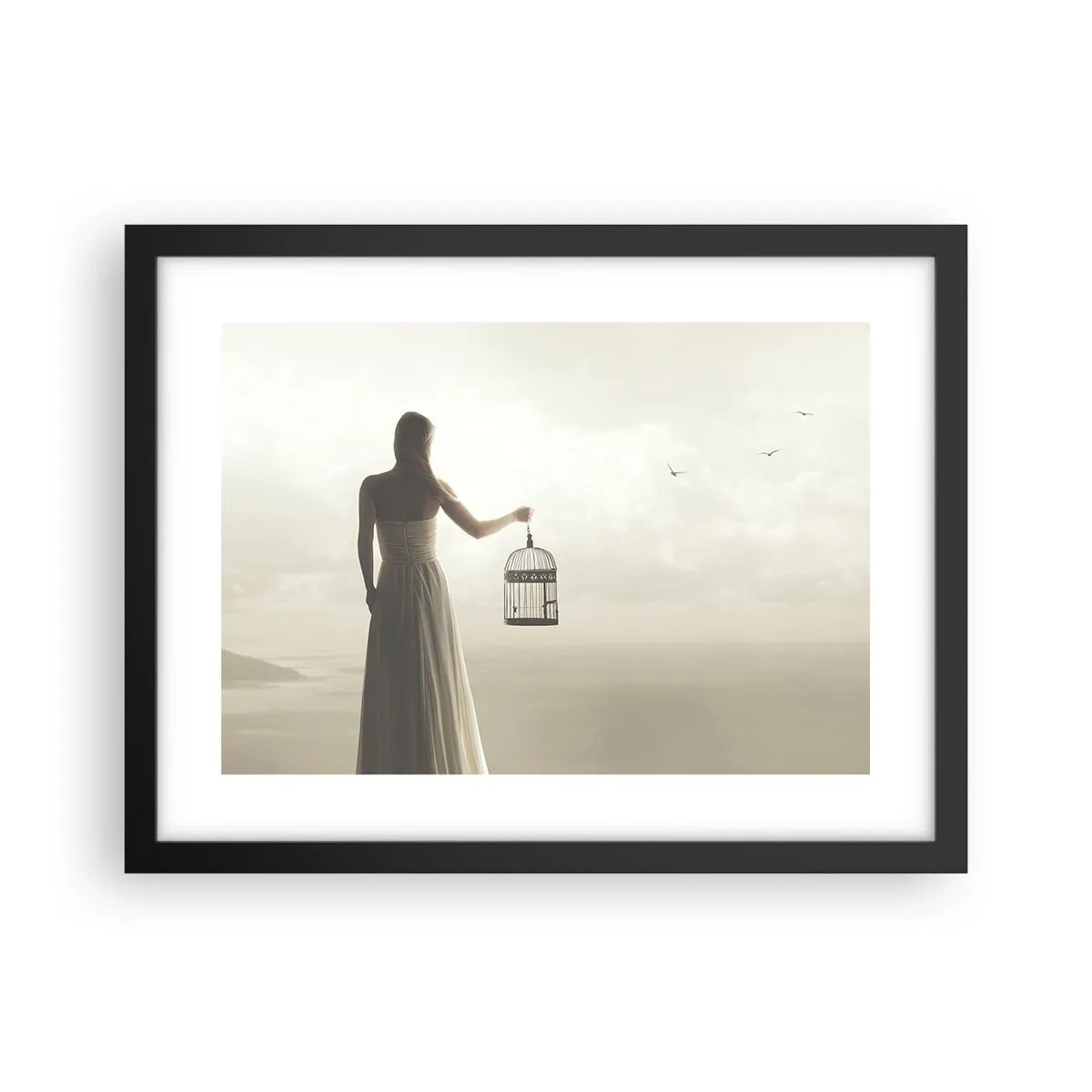 Plakát v černém rámu - Buď svobodná - 40x30 cm