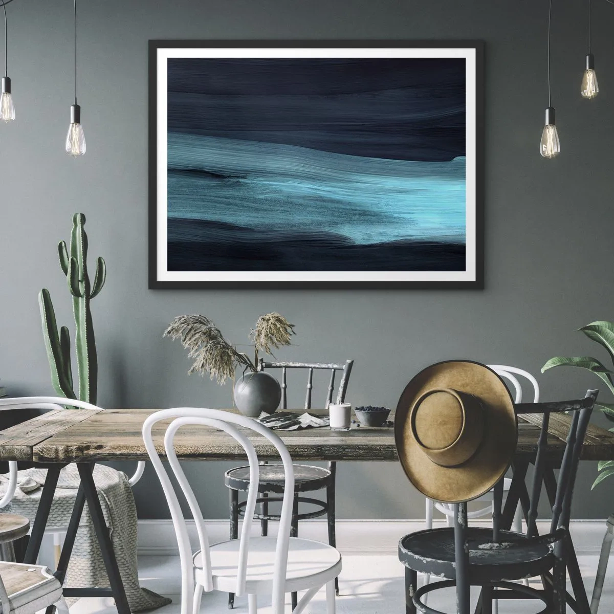 Plakát v černém rámu - Pluj s proudem - 70x50 cm