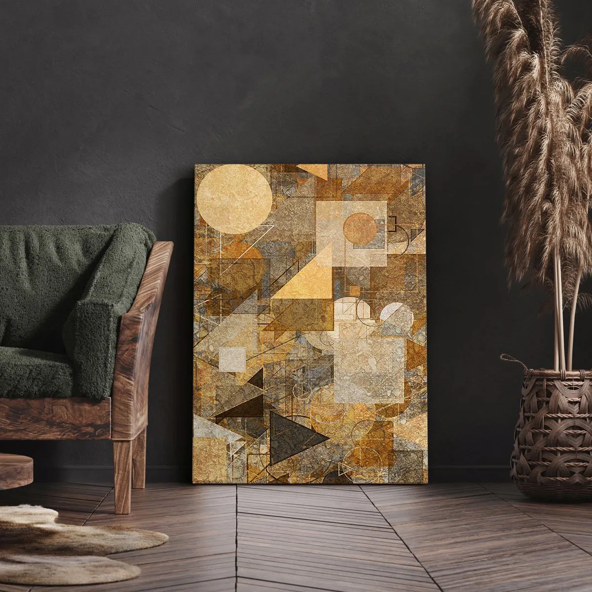Obraz na plátně - Kubistická bronzová studie - 50x70 cm