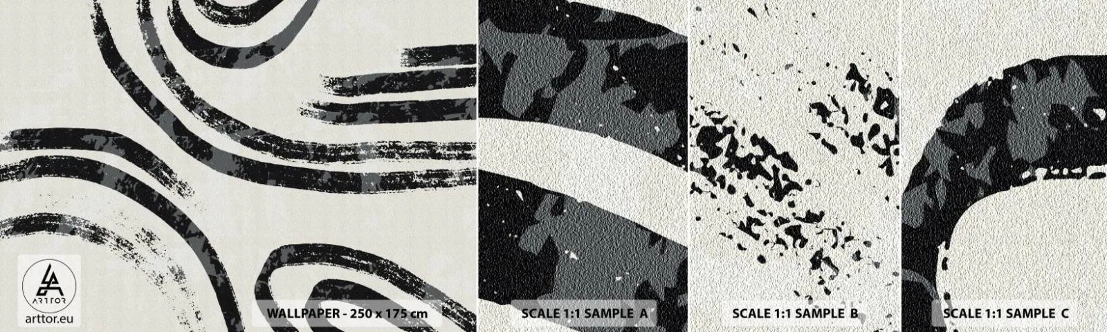 Vzor Fototapety Samolepicí Deluxe Sticker - Napůl zastavený - Minimalismus, Pomlčky, Boho - 100x30 cm