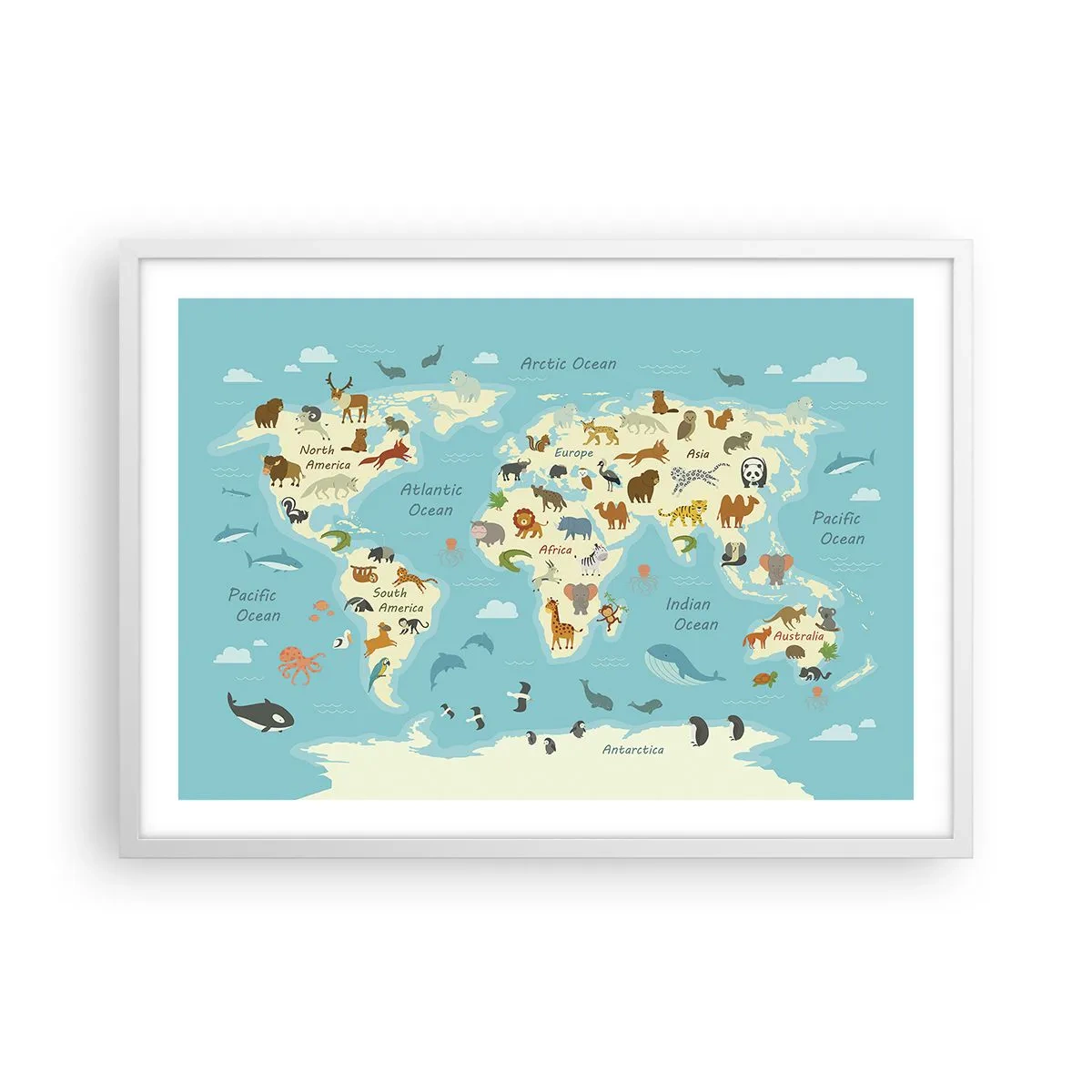 Plakát v bílém rámu - Dobří sousedé - 70x50 cm