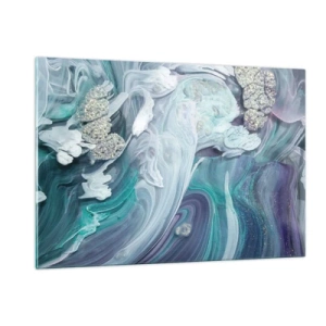 Obraz na skle - Proudy modré - 120x80 cm