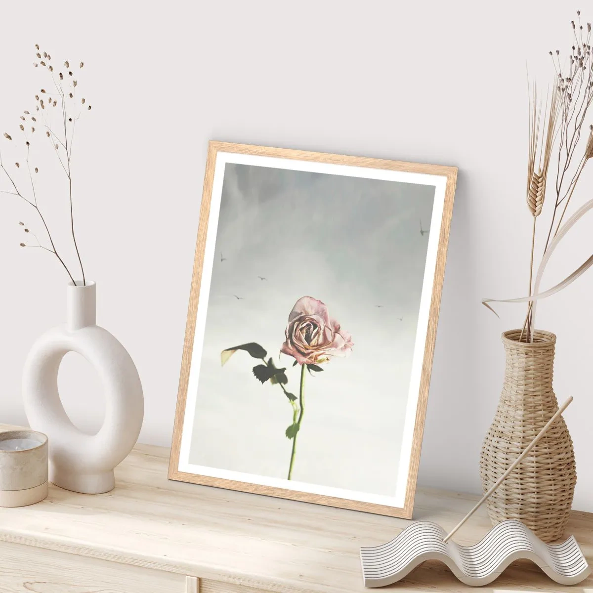 Plakát v rámu světlý dub - Vítání jara - 50x70 cm