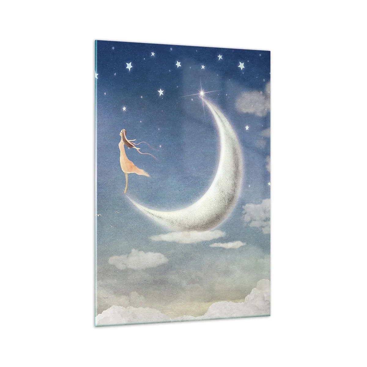 Obraz na skle - Modrá koketa - 70x100 cm