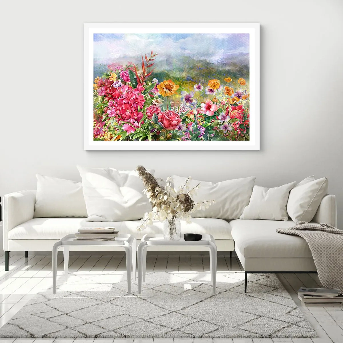 Plakát v bílém rámu - Zahrada, která se zbláznila - 70x50 cm