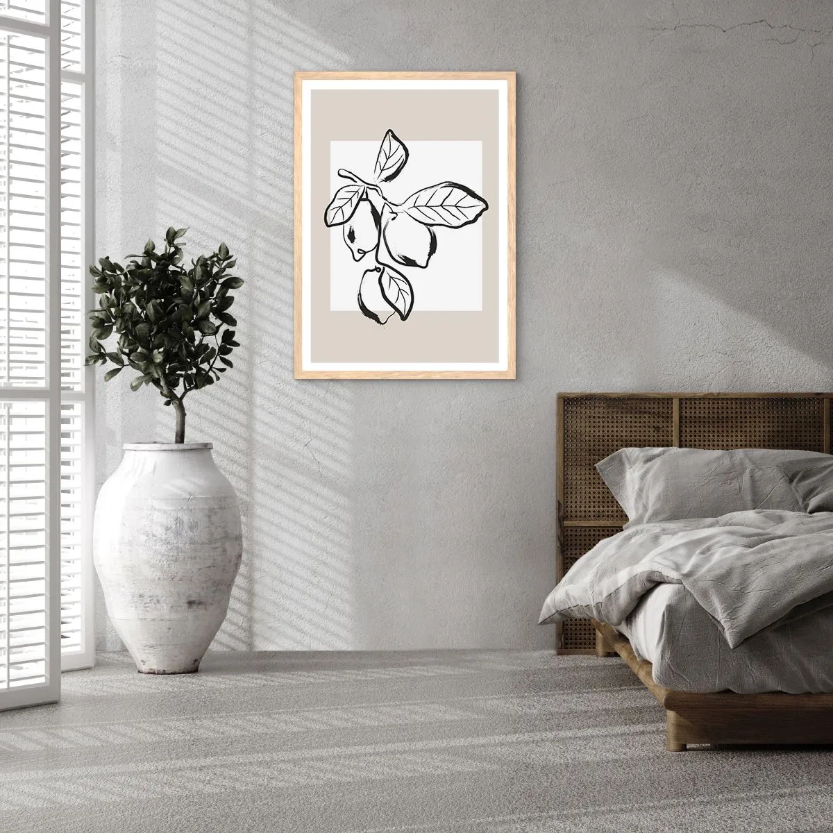 Plakát v rámu světlý dub - Kde citron dozrává… - 40x50 cm