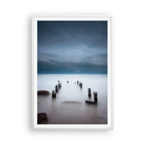 Plakát v bílém rámu - Zamyšlené jezero - 70x100 cm