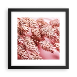Plakát v černém rámu - Květinová kaskáda v růžové - 30x30 cm