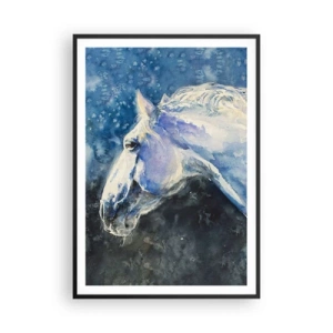 Plakát v černém rámu - Portrét v modré záři - 70x100 cm