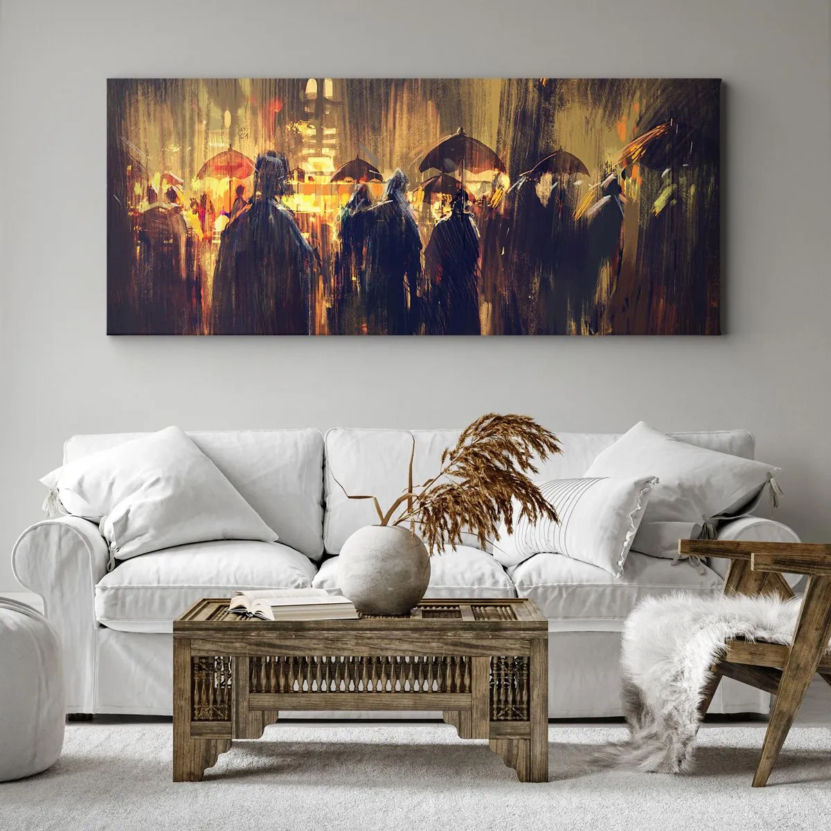 Obraz na plátně - Následovníci deště - 140x50 cm