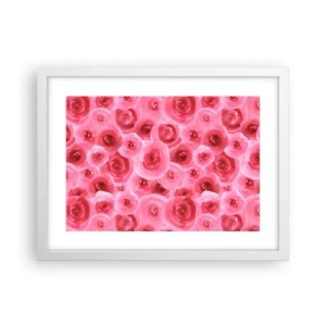 Plakát v bílém rámu - Růže dole i nahoře - 40x30 cm