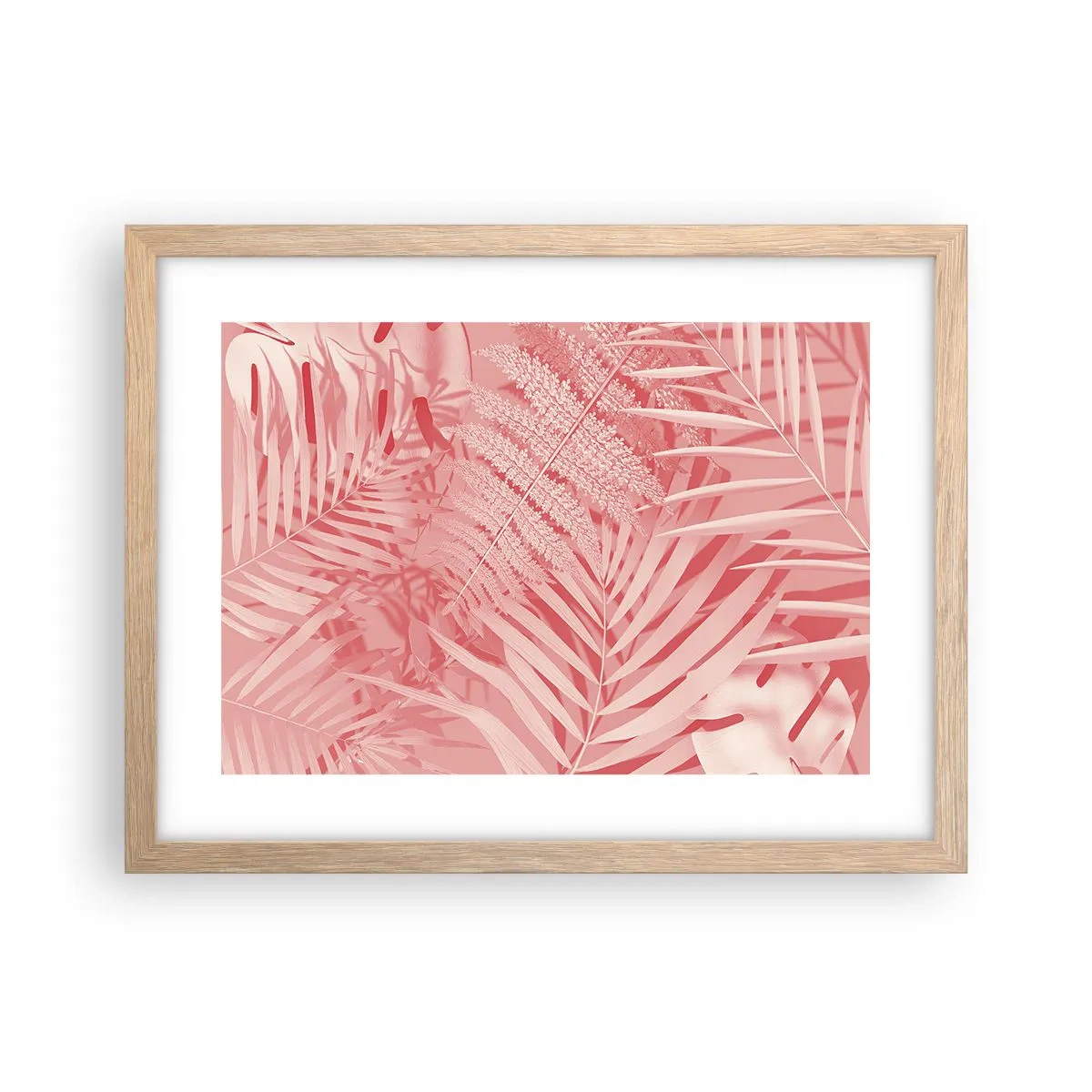 Plakát v rámu světlý dub - Růžový koncept - 40x30 cm