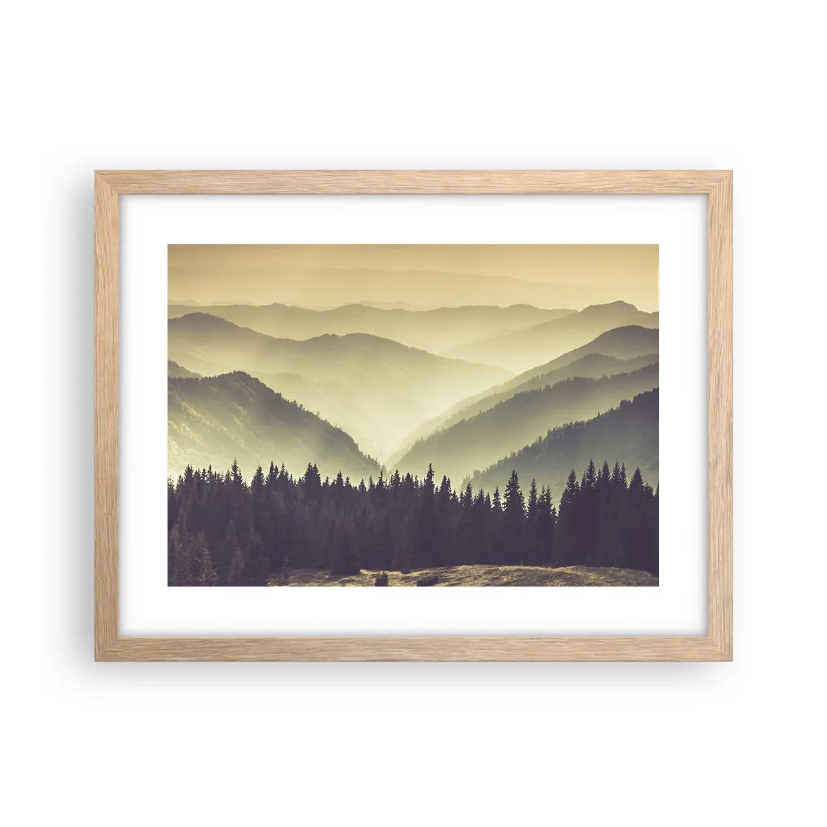 Plakát v rámu světlý dub - Za sedmero horami… - 40x30 cm