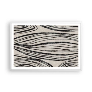 Plakát v bílém rámu - Močál s liniemi - 91x61 cm