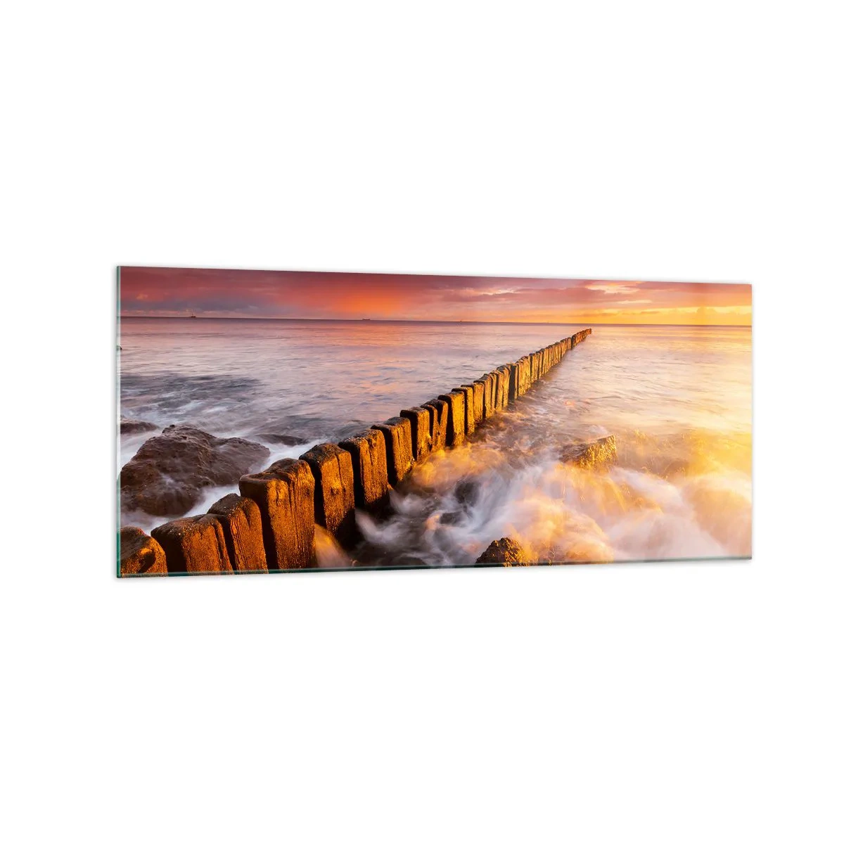 Obraz na skle - Jemnost vln - 120x50 cm