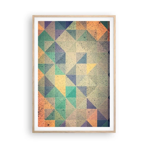 Plakát v rámu světlý dub - Republika trojúhelníků - 70x100 cm