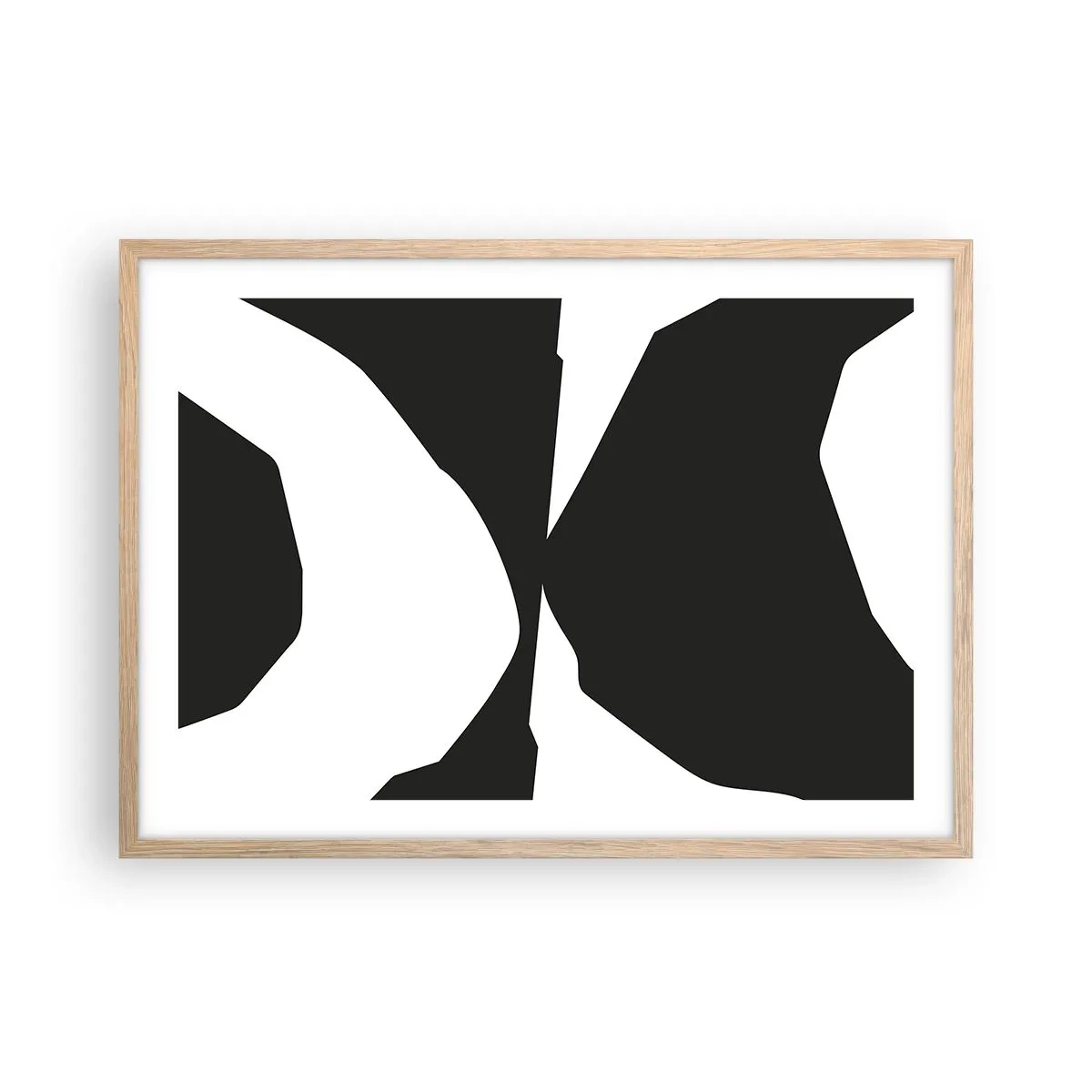 Plakát v rámu světlý dub - Positive-negative - 70x50 cm