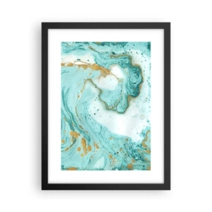 Plakát v černém rámu - Pod velkou vlnou z epochy Edo - 30x40 cm