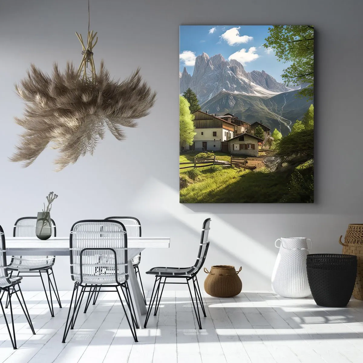 Obraz na plátně - Alpská idyla - 45x80 cm